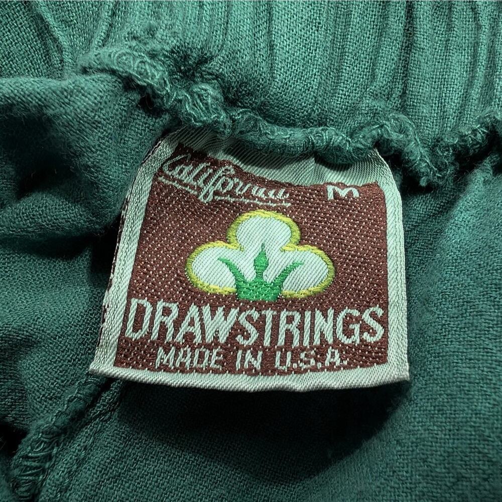 Vintage 90s Shorts Green Cotton Women's Size M California Drawstrings - Picture 4 of 5
